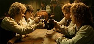 hobbits sharing a drink